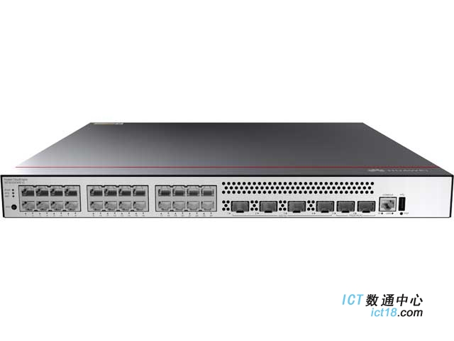 华为S5735-S24T4XE-V2交换机 (24个10/100/1000BASE-T以太网端口,4个万兆SFP+,2个12GE堆叠口,可选电源)