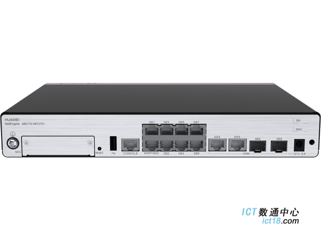 华为AR5710-H8T2TS1路由器（AR5710-H8T2TS1交流主机, 2*GE combo WAN,8*GE LAN,1*USB2.0,1*MIC slot）