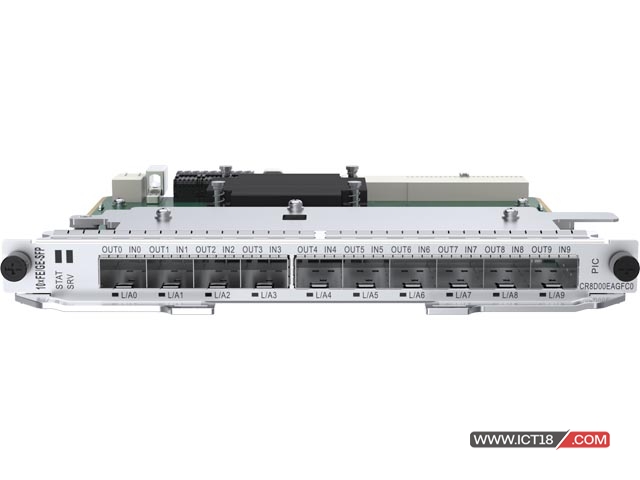 华为CR8D00EAGFC0接口卡 10端口100/1000Base-X-SFP MACsec物理接口卡(PIC) (适用于华为NetEngine 8000路由器)